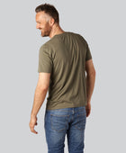 Olivgrön bambu-t-shirt med O-ringning för män