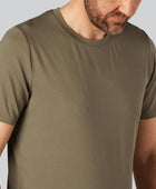 Olivgrön bambu-t-shirt med O-ringning för män