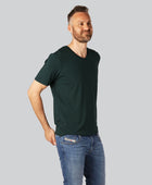 Grön bambu-t-shirt med v-ringning för män
