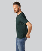 Grön bambu-t-shirt med v-ringning för män