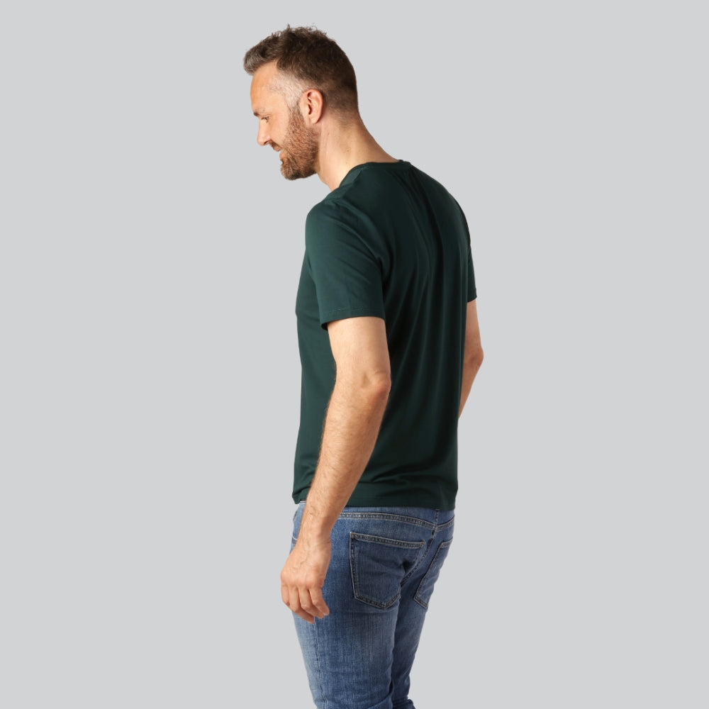 Grön bambu-t-shirt med v-ringning för män