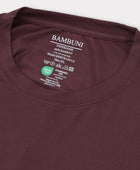Bambuni bambus langærmet t-shirt bordeaux mænd carelabel