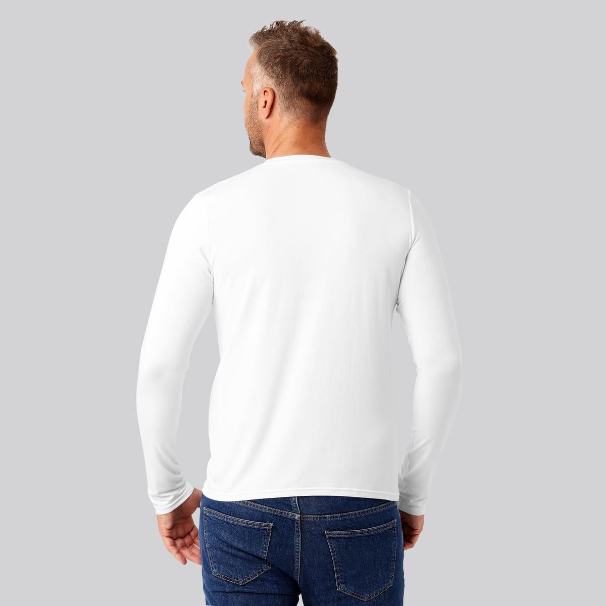 Bambuni bambus langærmet t-shirt hvid mand