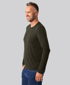 Bambuni bambus langærmet t-shirt mørkegrøn mænd