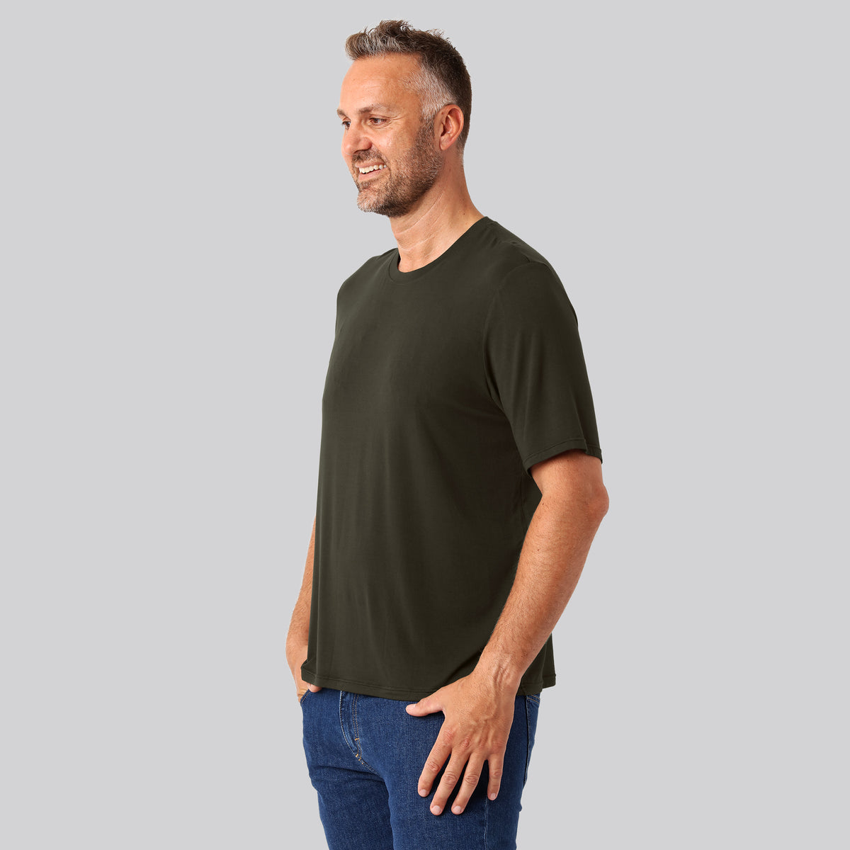 Bambuni bambus oversize t-shirt mørkegrøn mænd