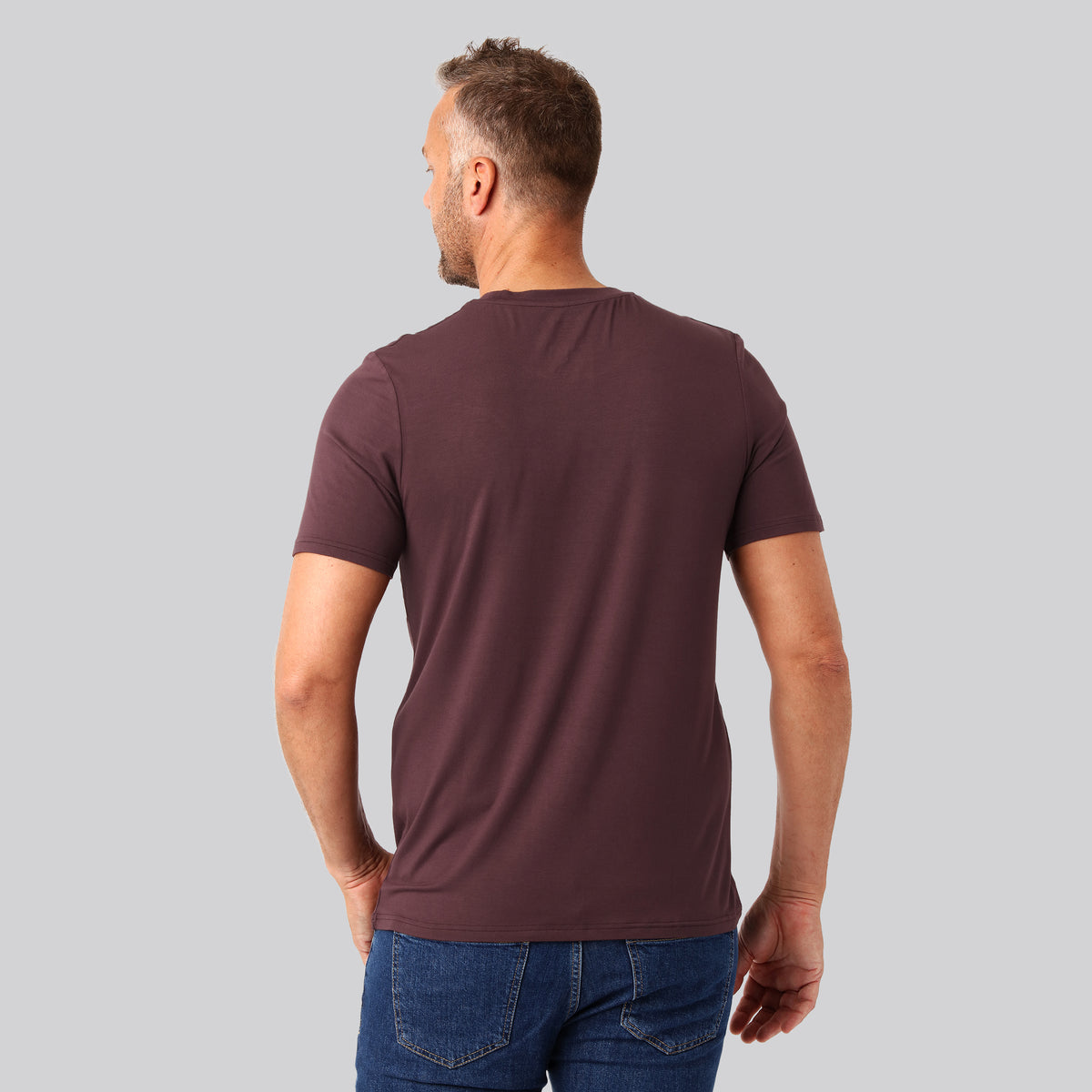 Bambuni bambus t-shirt o-hals bordeaux mand