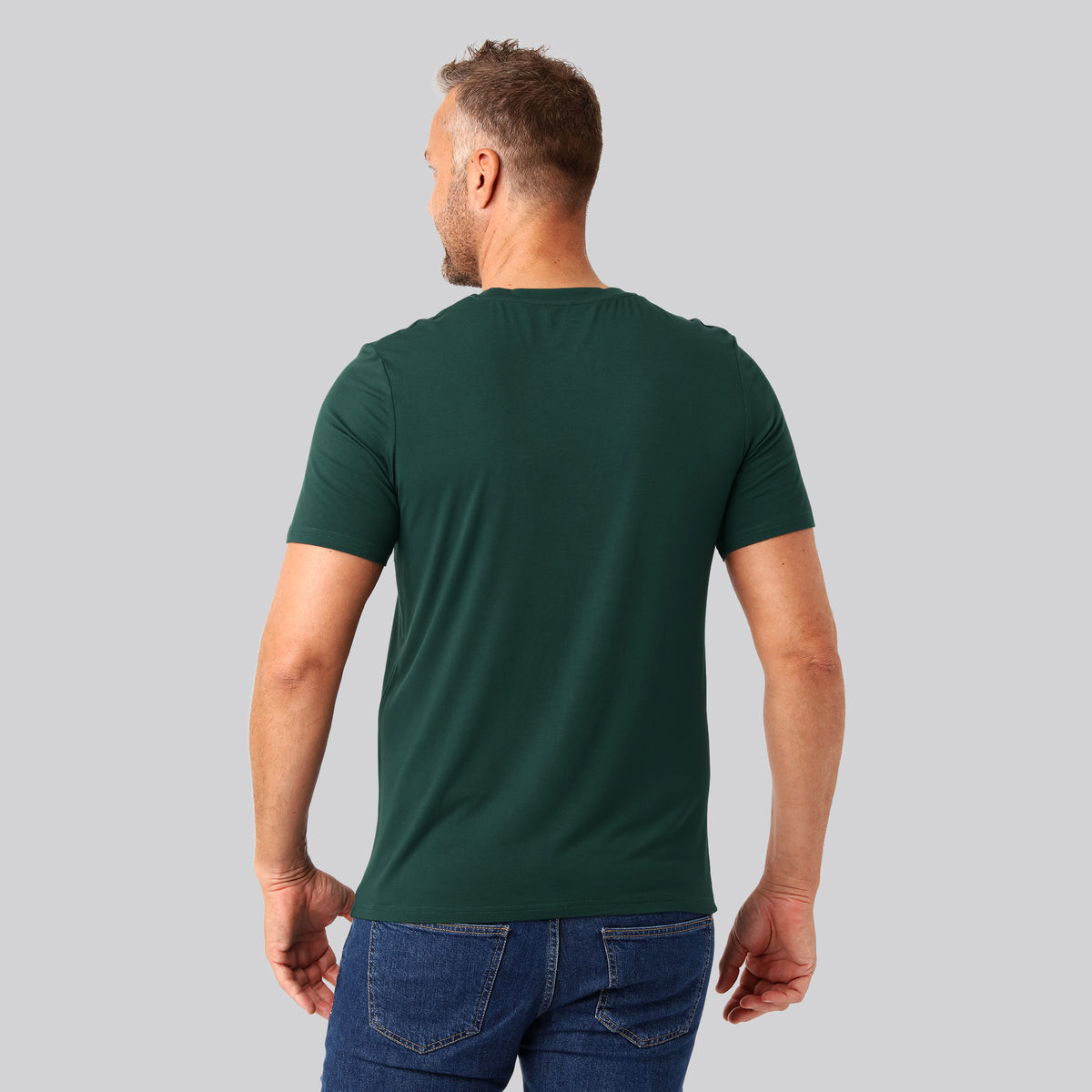 Bambuni bambus t-shirt o-hals grøn mand
