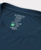 Bambuni bambus t-shirt o-hals petroleumsblå mænd carelabel