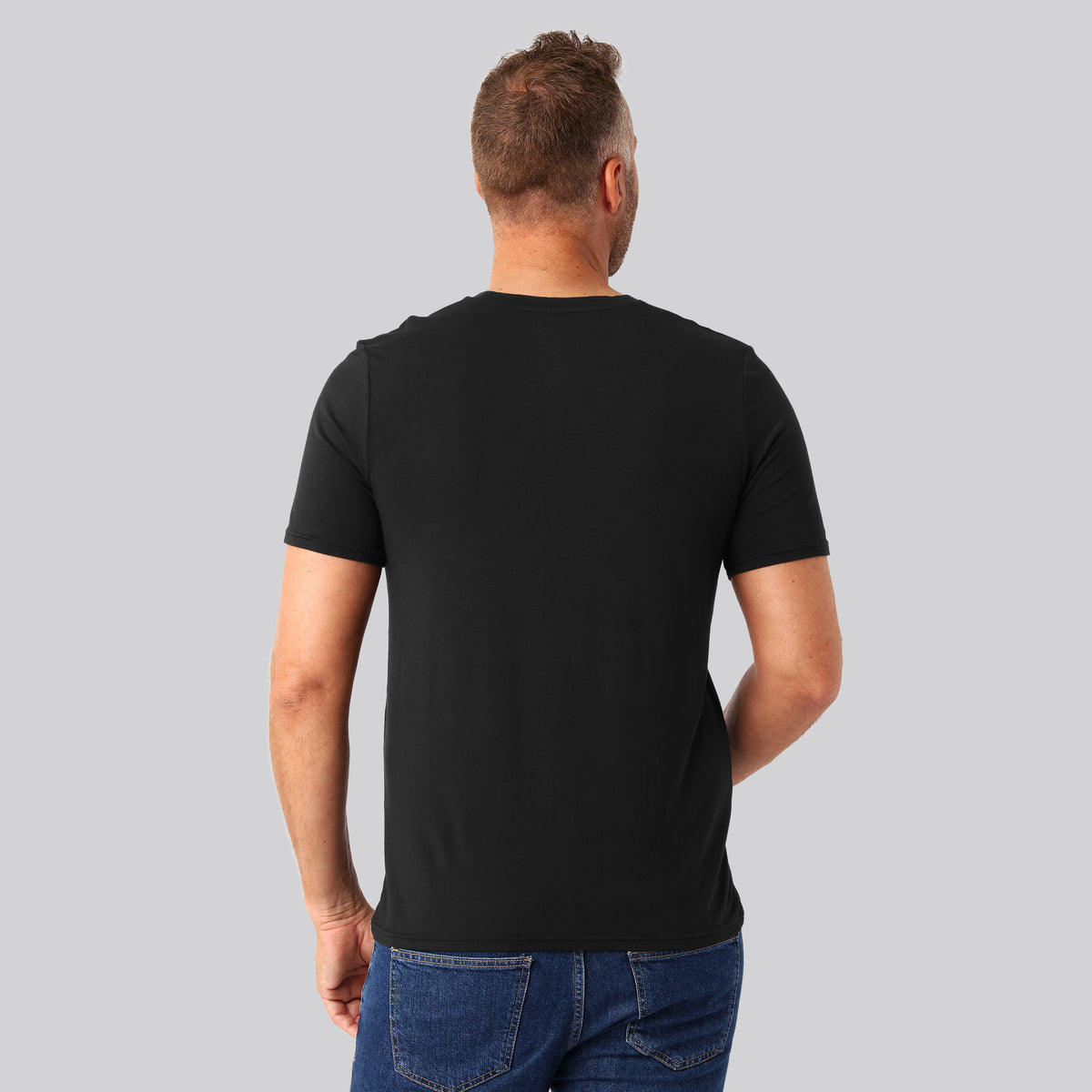 Bambuni bambus t-shirt o-hals sort mand