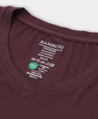 Bambuni bambus t-shirt v-hals bordeaux mænd carelabel