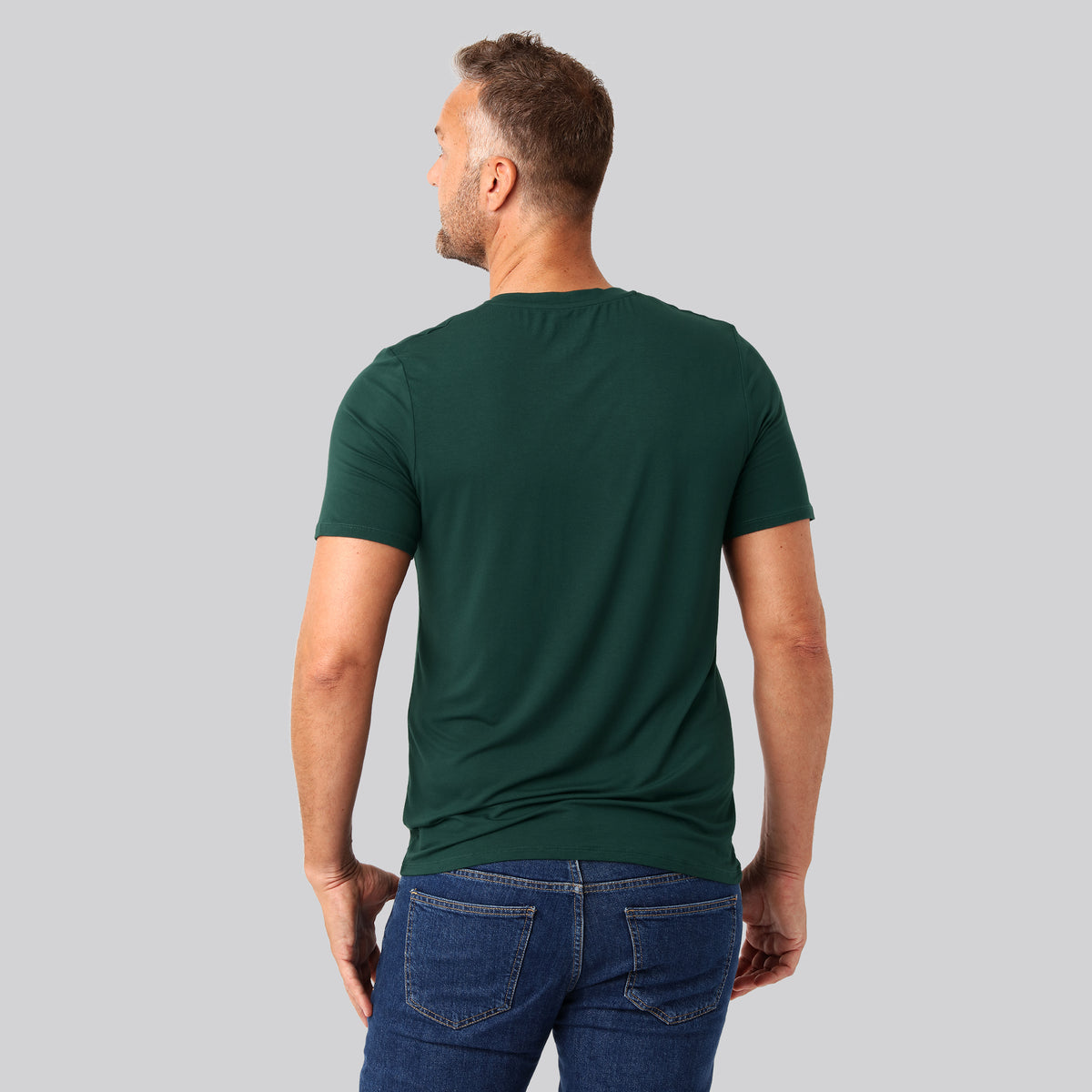 Bambuni bambus t-shirt v-hals grøn mand