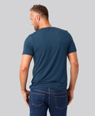 Bambuni bambus t-shirt v-hals petroleumsblå mand