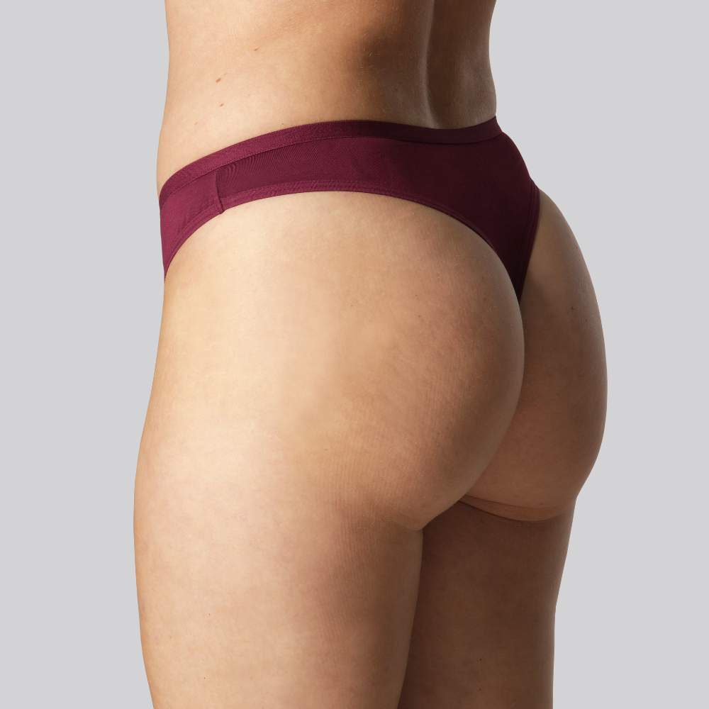 Bambu-stringtrosor i vinrött