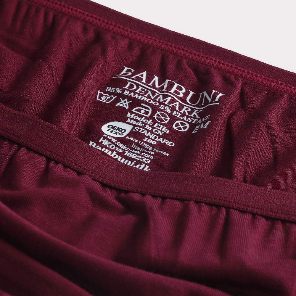 Bambu-stringtrosor i vinrött