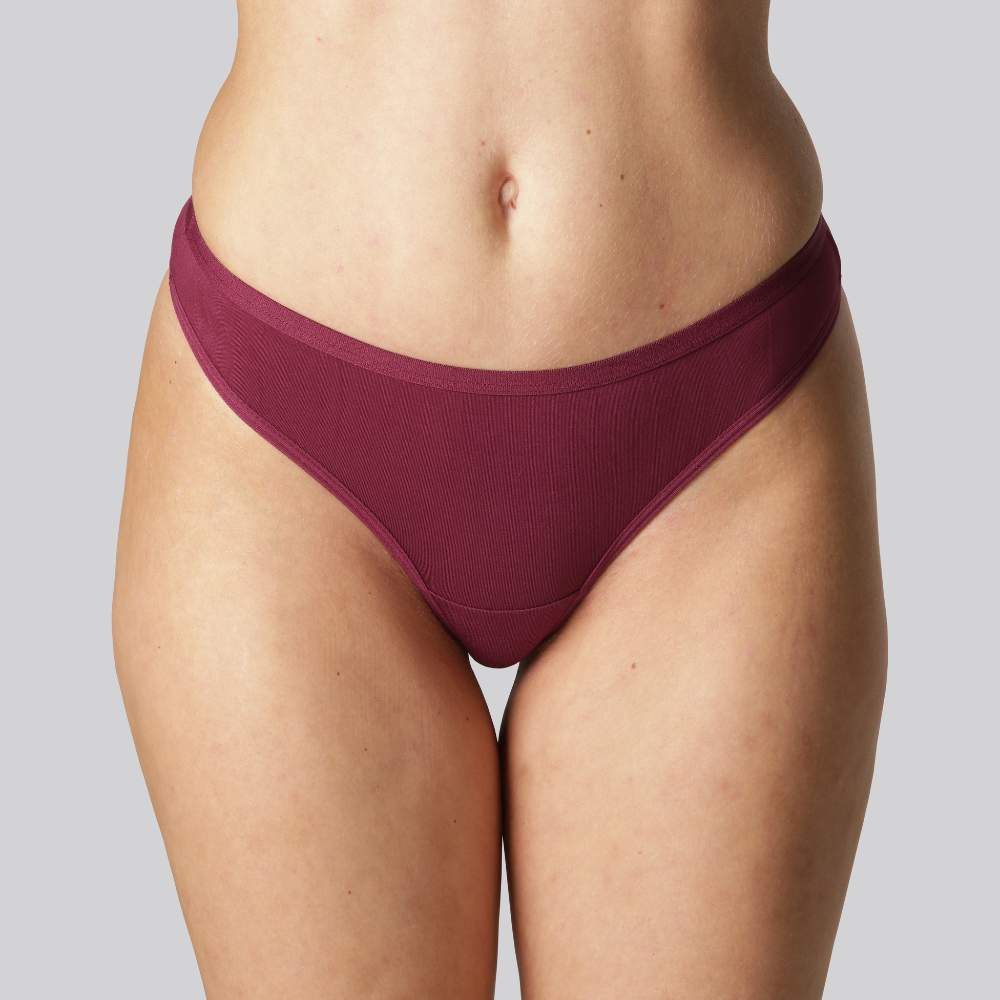 Bambu-stringtrosor i vinrött