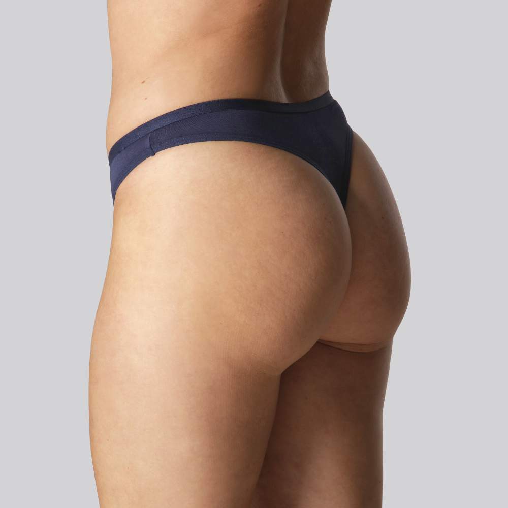 Marinblå bambu-thong