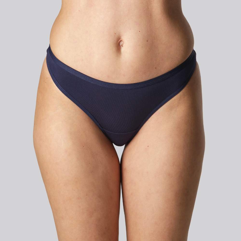 Marinblå bambu-thong