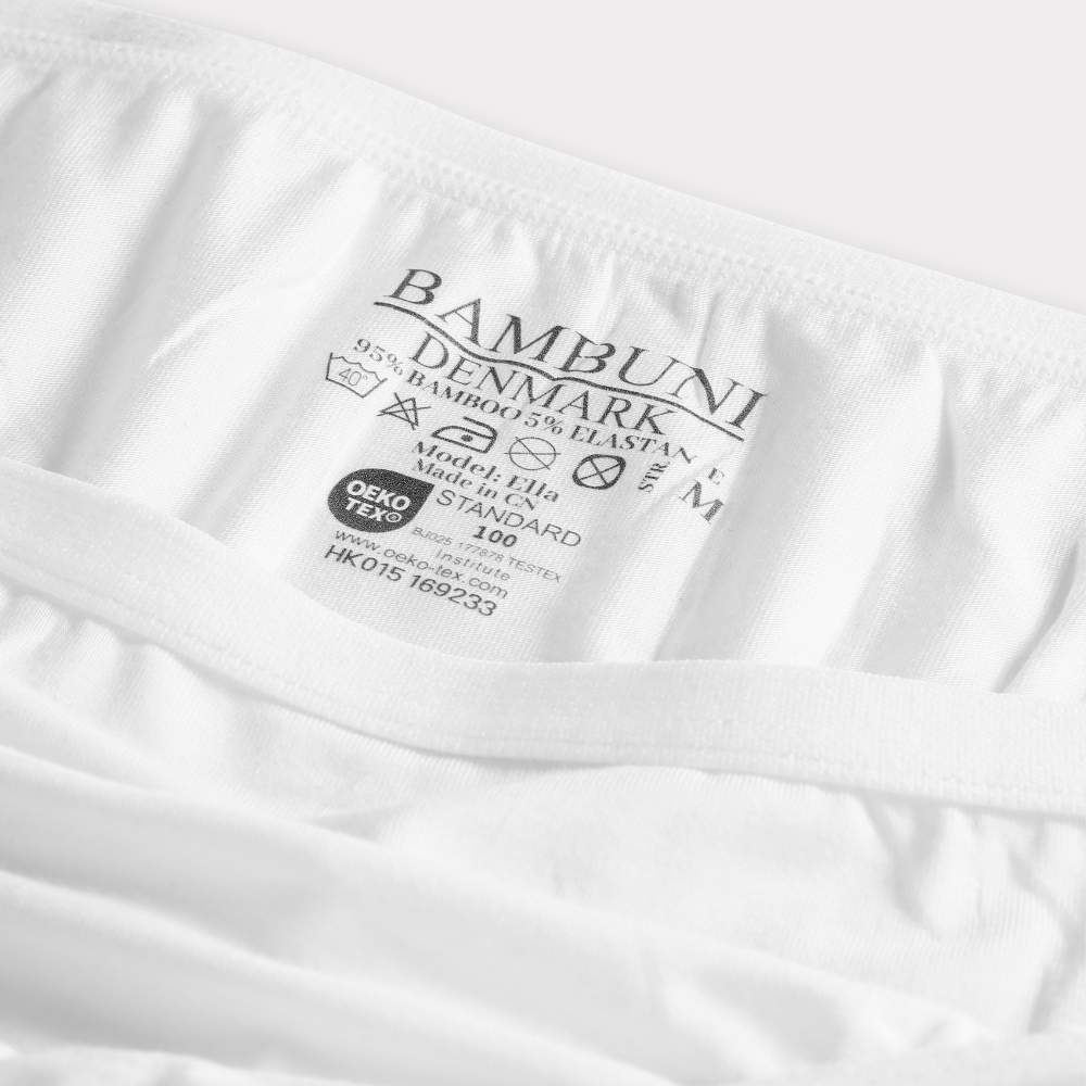Bambu-stringtrosor i vitt