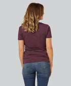 Bambu-t-shirt med V-ringning i vinröd för kvinnor