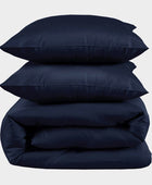 Marinblått bambusängkläder för dubbelsängar från Bambuni