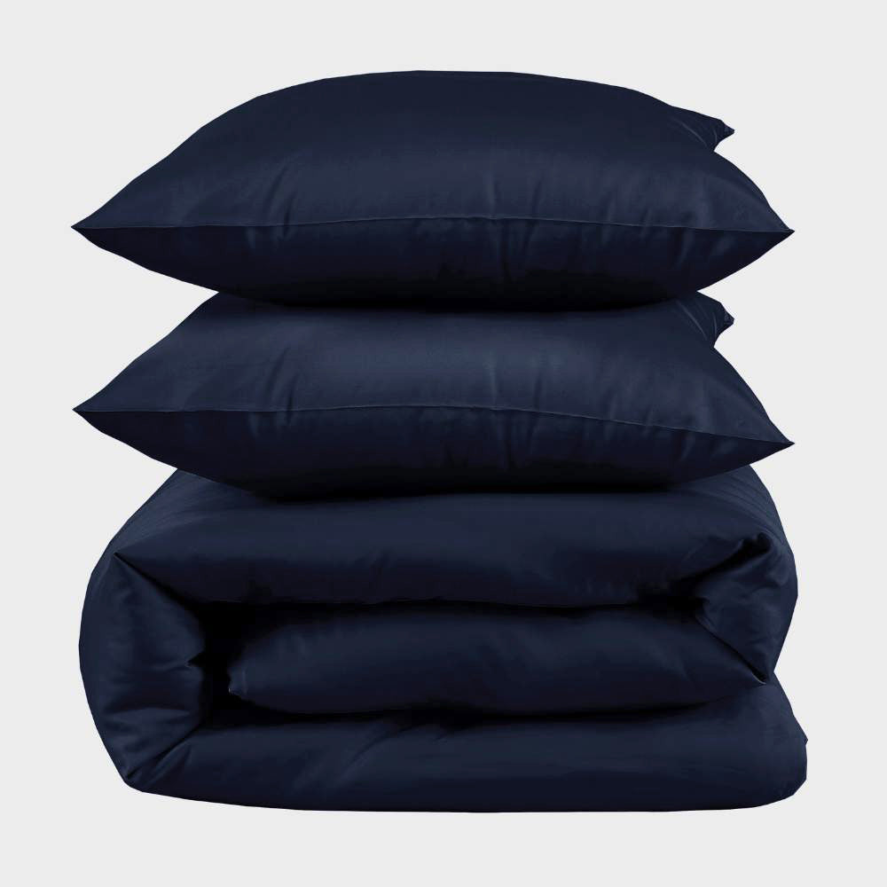 Marinblått bambusängkläder för dubbelsängar från Bambuni