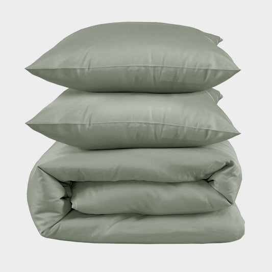 Dubbelsängkläder i bambu i olivgrönt från Bambuni