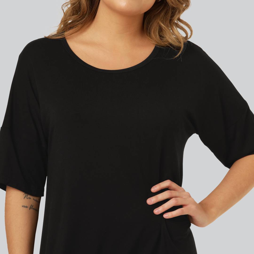 Svart nattlinne i bambu för kvinnor