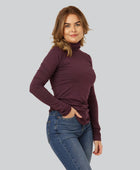 Bambu polotröja i vinröd för kvinnor