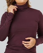 Bambu polotröja i vinröd för kvinnor