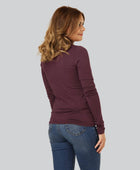 Bambu polotröja i vinröd för kvinnor