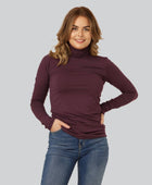 Bambu polotröja i vinröd för kvinnor