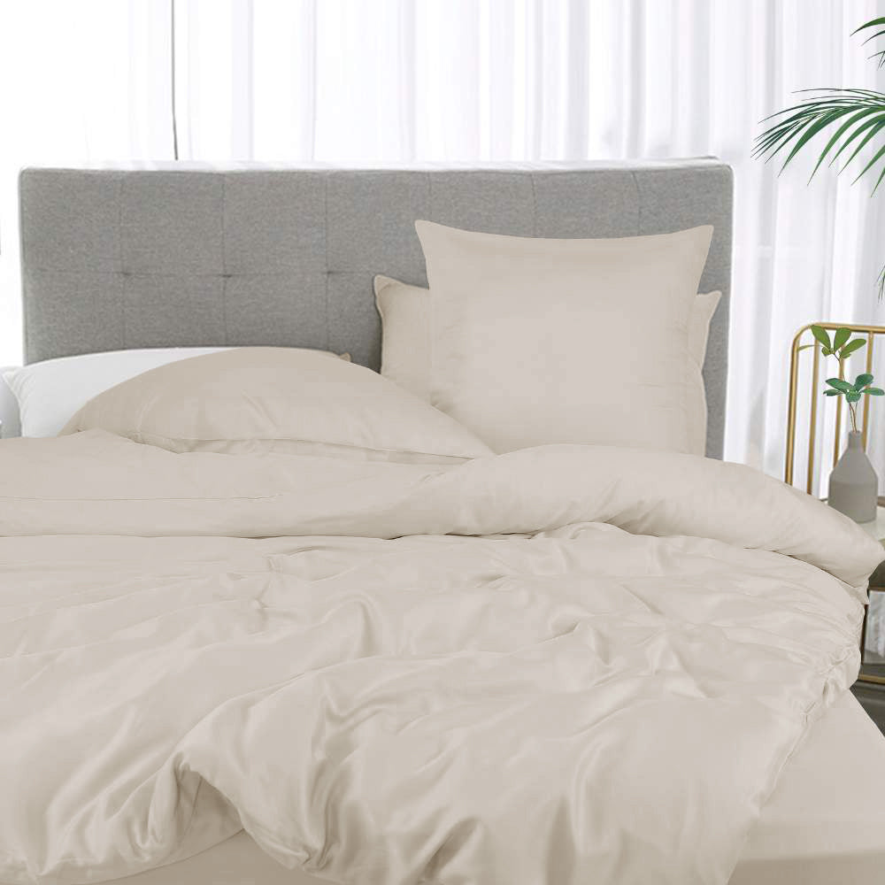 Bambusängkläder i beige från Bambuni