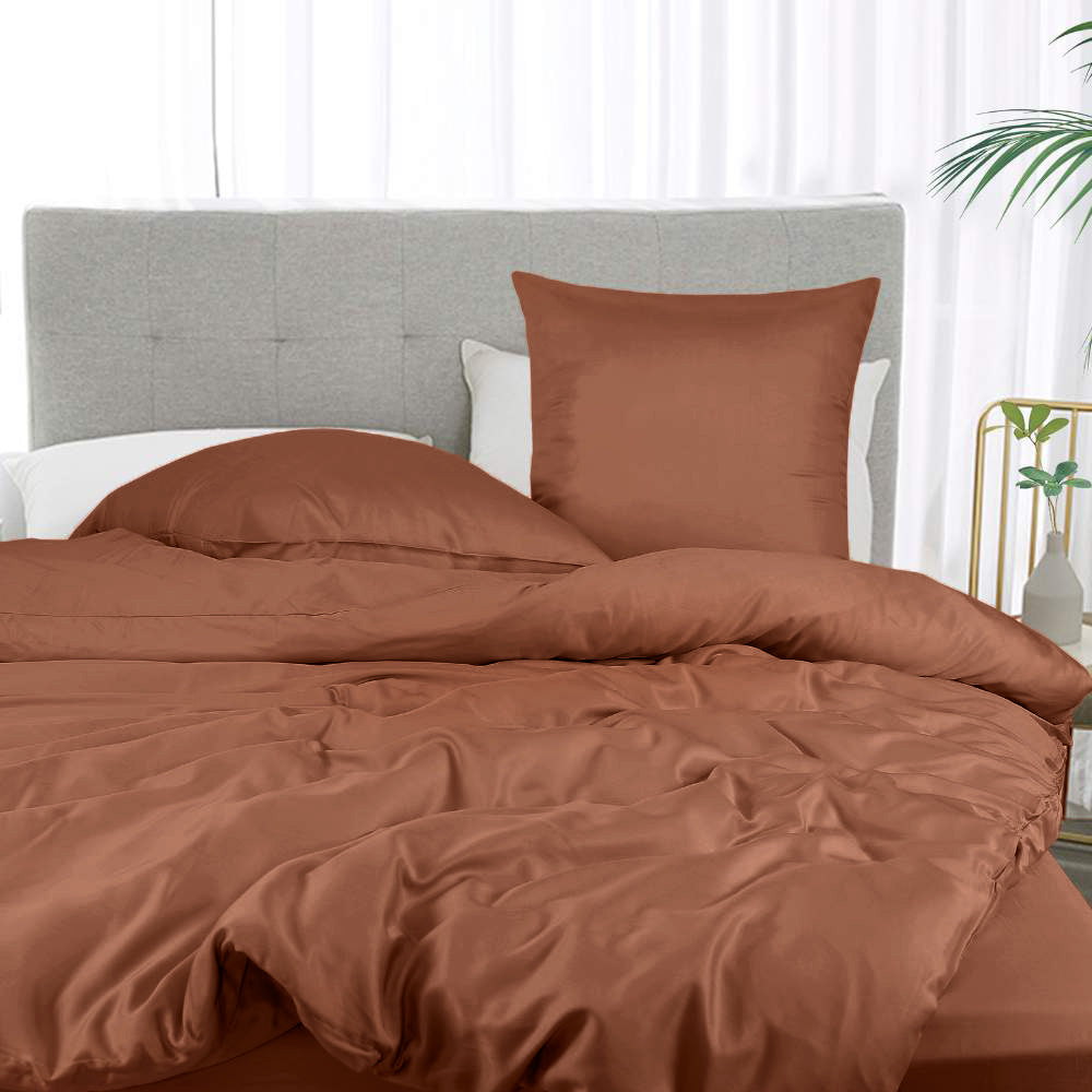 Bambusängkläder i bränt orange från Bambuni