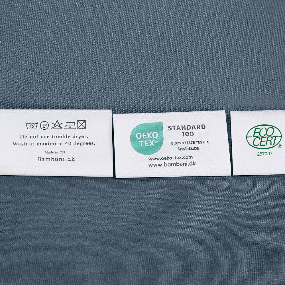 Bambusängkläder i gråblått från Bambuni