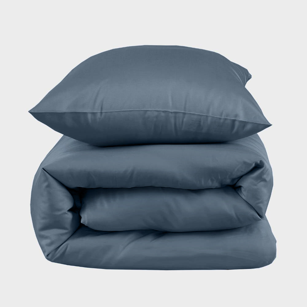 Bambusängkläder i gråblått från Bambuni