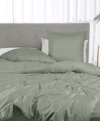 Bambusängkläder i olivgrönt från Bambuni