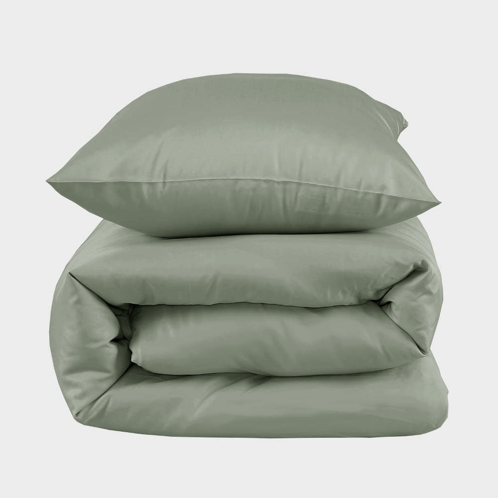 Bambusängkläder i olivgrönt från Bambuni