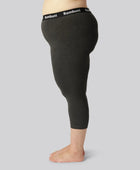 Träkolsgrå bambuleggings med 3/4-kant för kvinnor