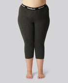 Träkolsgrå bambuleggings med 3/4-kant för kvinnor