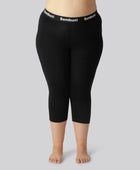 Svarta 3/4-leggings i bambu för kvinnor