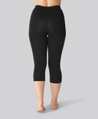 Svarta 3/4-leggings i bambu med dold resår för damer