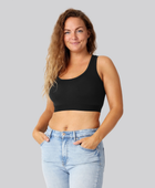 Bambus bh top sort m. sort elastik damer