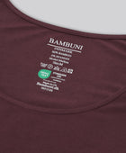 Bambus dame top i bordeaux med bred strop carelabel