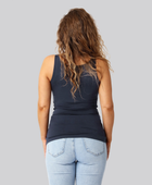 Bambus dame top i navy med bred strop