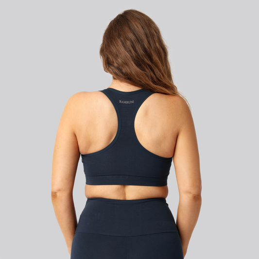Bambus fitness bh i navy damer