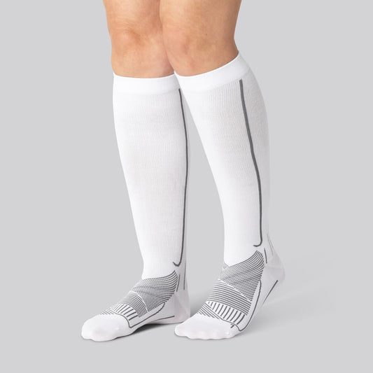 Vita kompressionsstrumpor i bambu för kvinnor