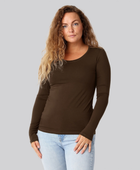 Bambus langærmet t-shirt brun damer
