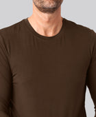 Bambus langærmet t-shirt brun mand