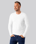 Bambus langærmet t-shirt hvid mænd