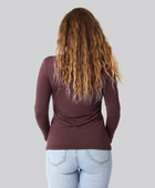 Bambus langærmet t-shirt i bordeaux til damer